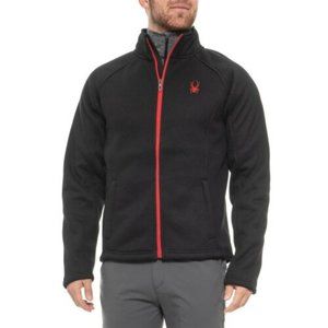 SOLD Spyder men's jacket Polar fleece Steller Full-Zip    black- red sz Small